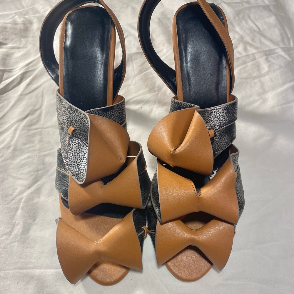 Elegant Brown and Black Women's Sandals